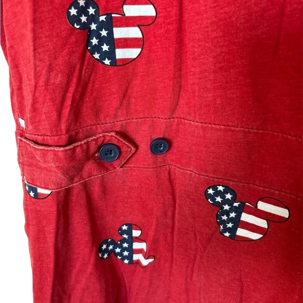 Disney Mickey Mouse Jumpsuit Romper Americana Flag Red